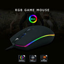 4 Keys USB Wired Mice 2400DPI Adjustable RGB Game Ergonomic Optical Mouse Black