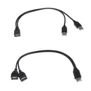 30cm USB-A Female to 2Port USB Male Y-Splitter Extension Adapter Cable