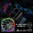 ZF-14025-ARGB PWM PC Case Fan Dual Ring Addressable RGB LED Cooling Fan