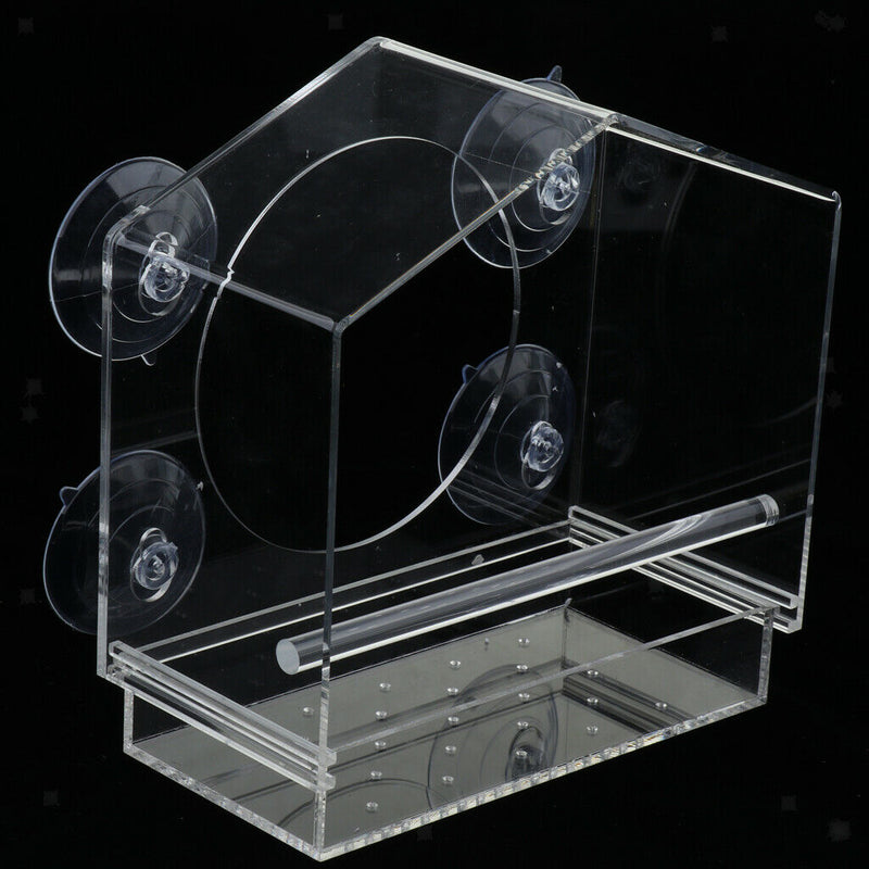 Acrylic Bird Seed Container Feeder For Birds Cage Weatherproof Birding