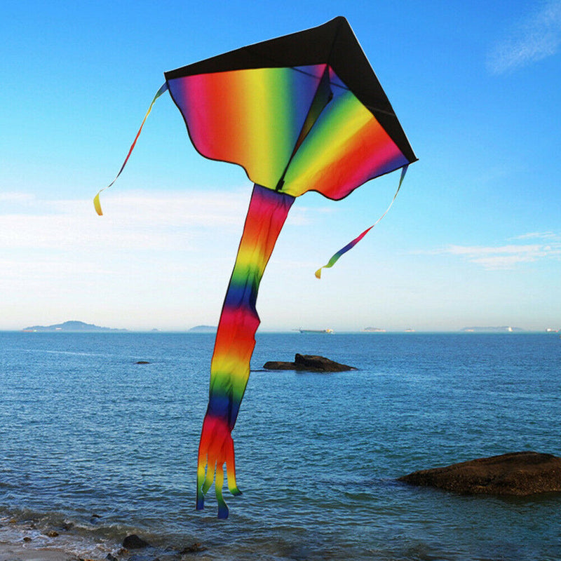 Huge Rainbow Kite For Kids For Outdoor Games Activities Summer Fun Flying Kite
