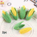 2pcs Erasers Cartoon Corn Shape Eraser Rubber Stationery School Office Supp O5E1