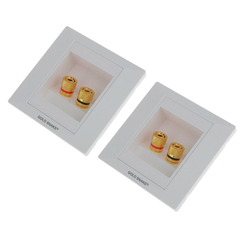 4 Pieces Binding Post Banana Plug Speaker Terminal Square Wall Face Plate
