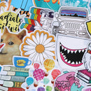 53Pcs Summer light yellow stickers DIY scrapbook suitcase laptop guitar sticke3C