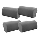2 Pair Grey Stretchy Sofa Armrest Covers Armchair Slipcovers Protector