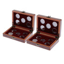 2 Pieces Wooden Coins Display Box with 27mm 20 Coin Holder Coin Storage Case