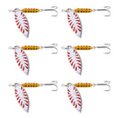 6X Spinner Fishing Lures Jig Shone Metal Sequin Trout Spoon Wobblers Crank VIU