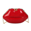 Lips Women PVC Handbags Chain Messenger Bags Shoulder Party Clutch (Red) SN9F