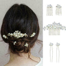 5Pcs/Set Pearls Wedding Hair Comb Bridal Hair Clips Accessories Jewelry Hai Z2W2