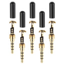 5 Pieces 3.5mm 4 Pole Jack Plug For Audio and Video Soldering End