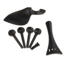 1 Set Wooden Violins DIY Chin Rest Tailpiece Endpin Tuning Keys Black