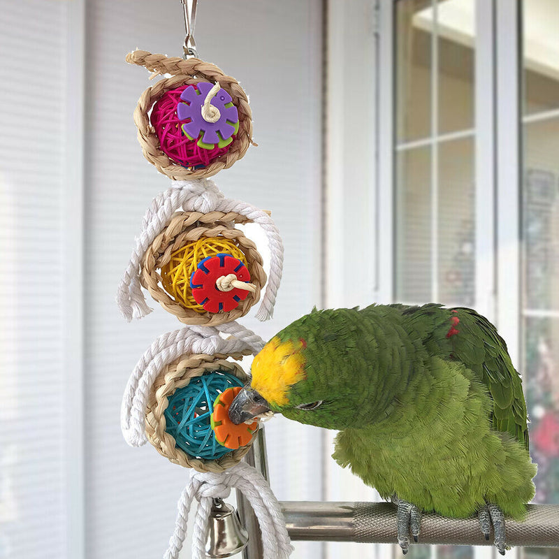 Pet Bird Bites Parrot Climb Chew Toys Hanging Cockatiel Parakeet Swing Cage