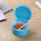 2 Layer Dental False Teeth Bath Box Denture Storage Box Case Container+Hang Net