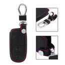 4 Buttons PU Leather Key FOB Case Cover For Jeep Grand Chrysler 300 Dodge