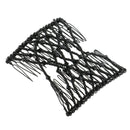 Bow Glass Bead Comb Ladies Party Hair Styling Double Slide Stretchy Clip