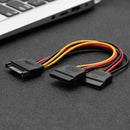 CableDecon M0309 15P Male to Female Cord SATA Y Splitter Power Supply Cable