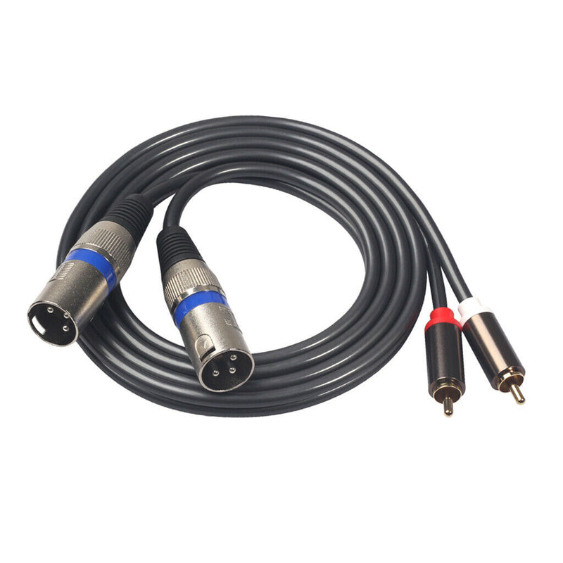 Dual RCA to Dual XLR Audio Auxiliary Stereo Y Splitter Cable (5ft)