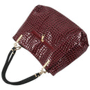 Fashion Women Crocodile Pattern Leather Shoulder Bag Female Tote Handbag, R