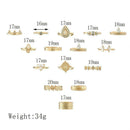 15pcs/set Simple Pattern Rings Set Women Stacking Rings Girl Fashion Jewell New