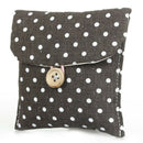 Woman Purse Handbag Dark Brown Polka Point Buttons closure sanitary napkins