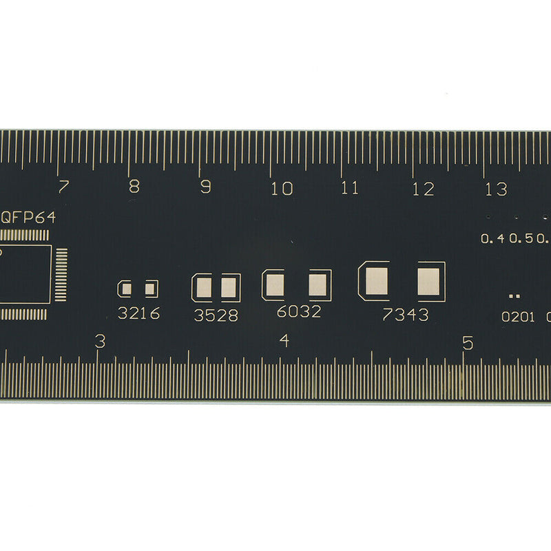 1Pc 20cm multifunctional PCB ruler measuring tool resistor capacitor chipS Kw