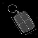 10x Oblong Shape Acrylic Clear Keyrings Insert Photo Key Chains 33x46mm