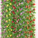2x Silk Flower Vine Artificial Rose Garland Lotus Wall Hanging Floral Orange