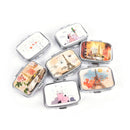 Square Metal Folding pill case Medicine Organizer Pill Box Storage Container 3cT