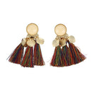 Bohemian Drop Alloy Wafer Tassel Earrings for Women Fashion Jewelry Women S