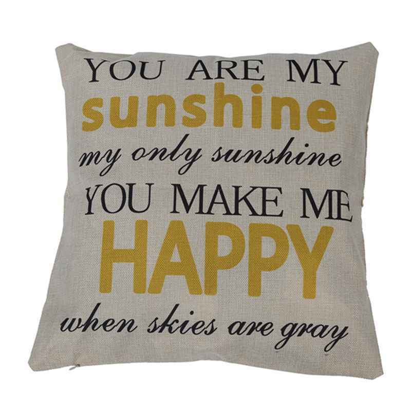 "You are my Sunshine "Linen Leaning Cushion Throw Pillow Covers Pillowslip  A2V9