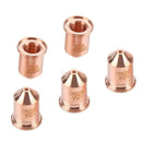 5pcs/set Copper Tellurium Plasma Cutting Tips Nozzles 220990 Consumables
