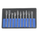 10pcs/set Steel Solid Carbide Burrs Kit Grinding Head For Rotary Tool Drill Bit-