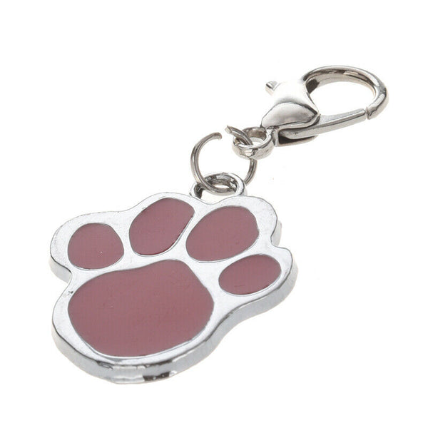 Cute Stainless Steel Foot Print Engraved Puppy Pet Dog Cat ID Name Tags