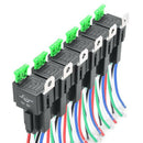 6pcs 5-Pin SPST Automotive Electrical Relays with 14AWG Wires Car FuseB Ew