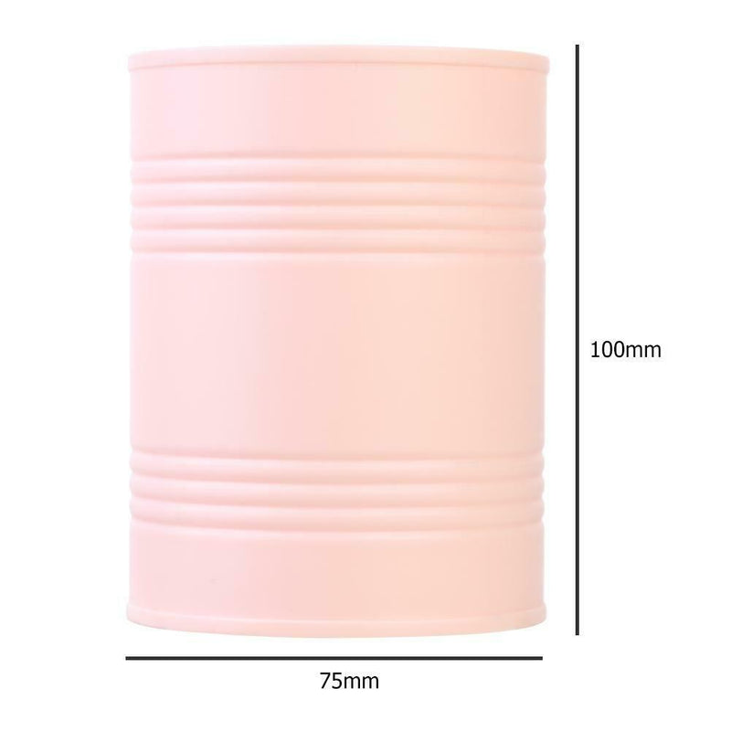 Desktop Cylinder Storage Box Pen Holder Cosmetic Jewelry Container (Khaki) A