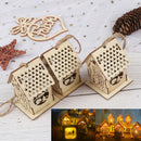 Christmas Led Light Wood House Decor Festival Home Hanging Ornament Holi 3C