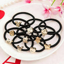 10PCS Women Black Elastic Hair Ties Bands Ropes Ring Ponytail-Holder R1T3 Q3B1