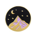 Creative Snow Nightscape Pin Brooch Round Badges Jacket Jewelry (Style 4) A