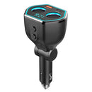 A21Q Dual USB 5V 2.4A QC3.0 LED Digital Car Phone Charger w/Lighter Sockets