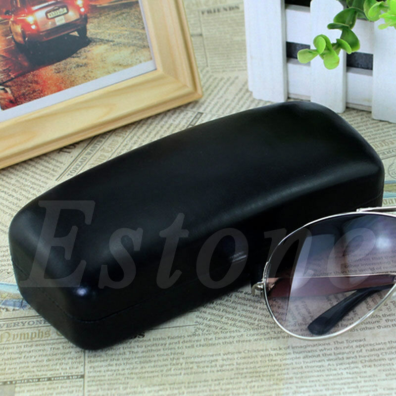 Black Square Eye Glasses Sunglasses Hard Case Box Protector Holder Portable