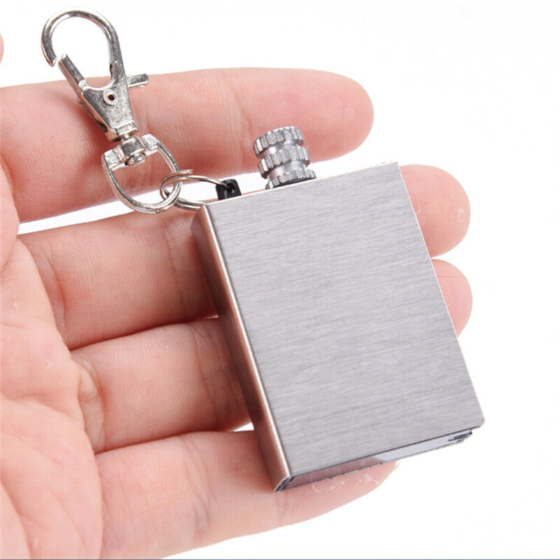 Fire Starter Capsule Flint Keychain Key ring Lighter Match NO Fuel Camp Tool MO