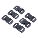 50pcs Outdoor Plastic Paracord Bracelet Black Curved Buckles Survival Tools A