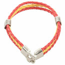 Bracelet Jewelry Alloy Leather Flag Spain for Men and Women - Width 1.4 cm