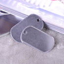 2pcs Military Army Blank Pendant Dog Tag Pet Puppy Cat ID Stainless Steel Chain