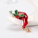Brooch for Christmas Series Hat Shape Christmas Buttonhole Pins Badge Jewel