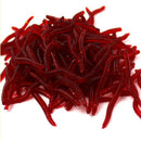 50 Pcs Soft Red Earthworm Fishing Bait Worm Lures Crankbaits Hooks Tackle Baits