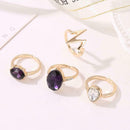 3pcs/set Water Drop Zircon Geometric Ring Women Knuckle Rings Jewelry Gift