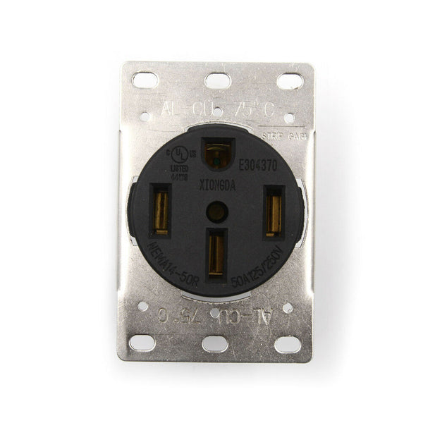 50A 125-250V Industrial Grade NEMA 14-50R Straight Blade US Four Holes Socket Gw