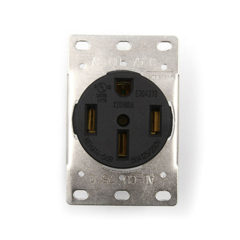 50A 125-250V Industrial Grade NEMA 14-50R Straight Blade US Four Holes Socket Gw