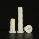 45pcs M6 x (8-40mm) White Nylon Plastic Phillips Flat Head Machine Screws Kit